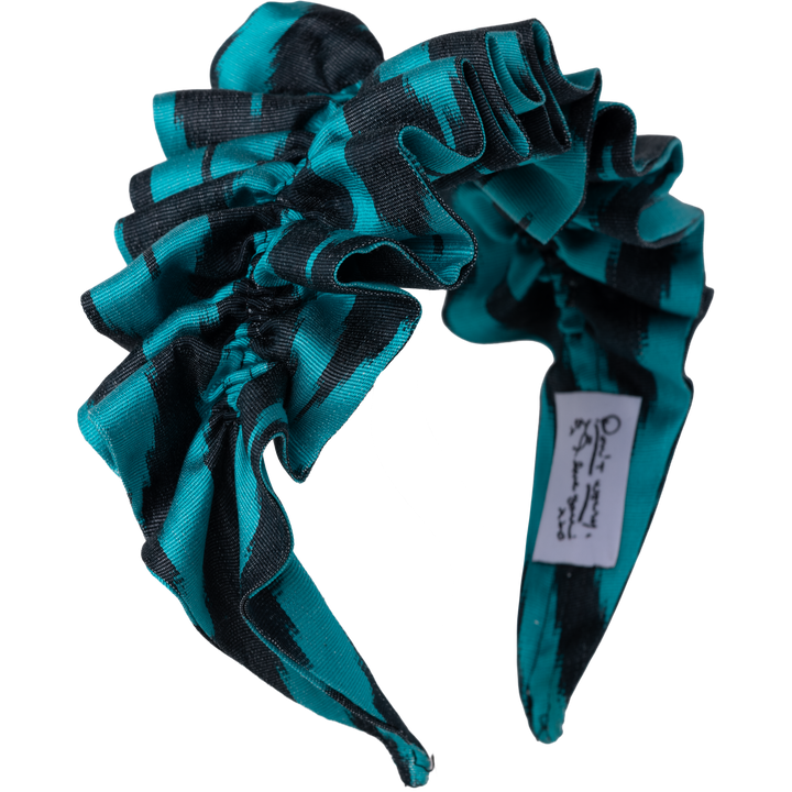 Peacock and Black Ikat