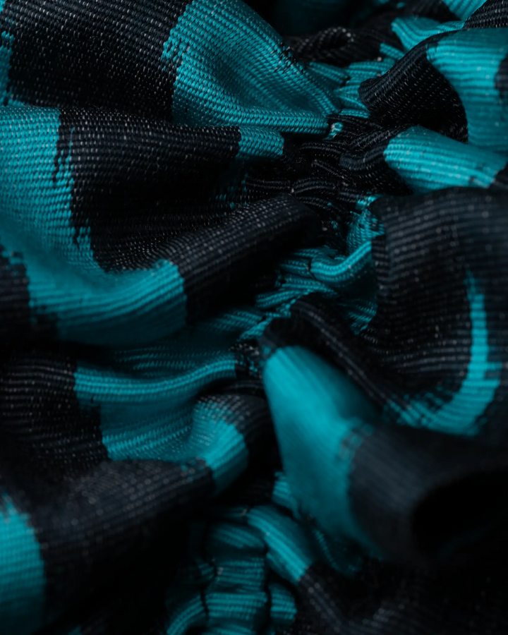 Peacock and Black Ikat