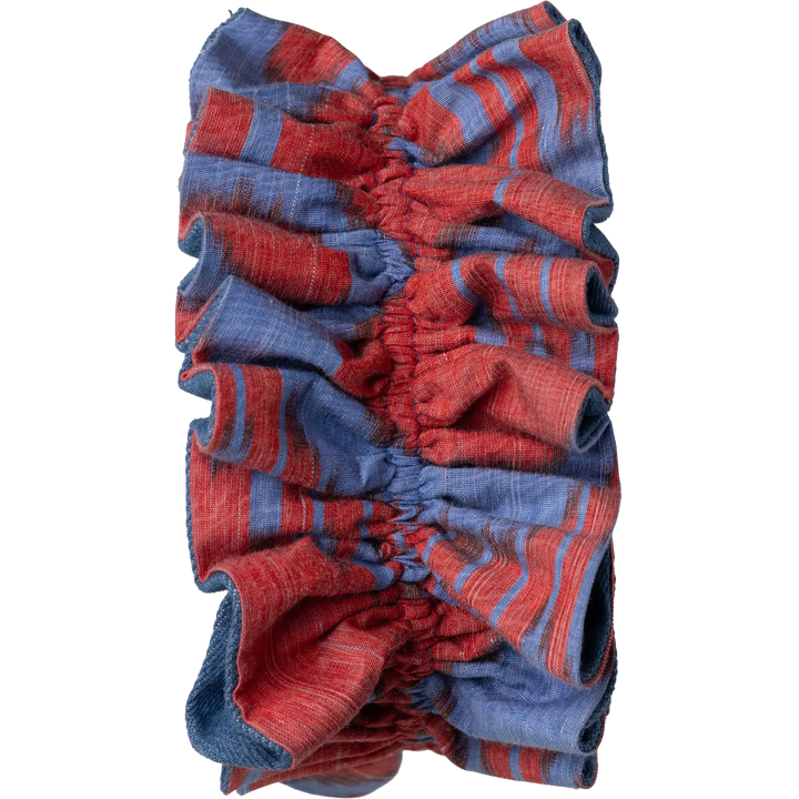 Cornflower and Cranberry Ikat with Denim