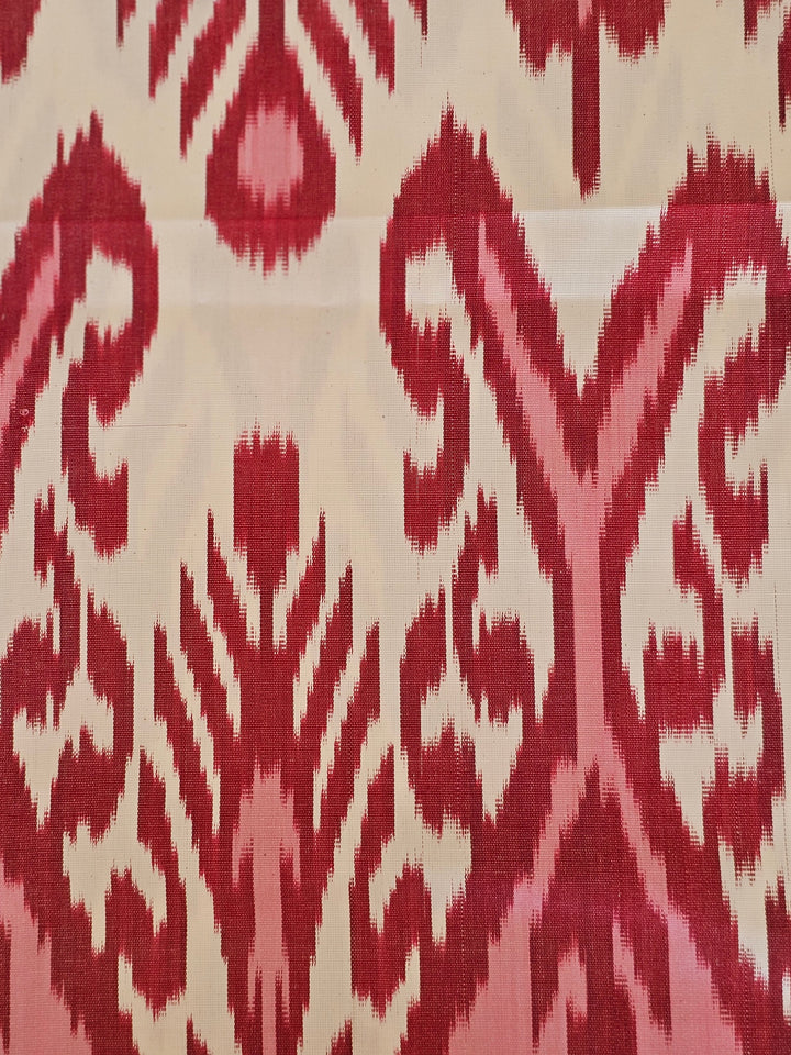 Crimson, Rose, and White Ikat