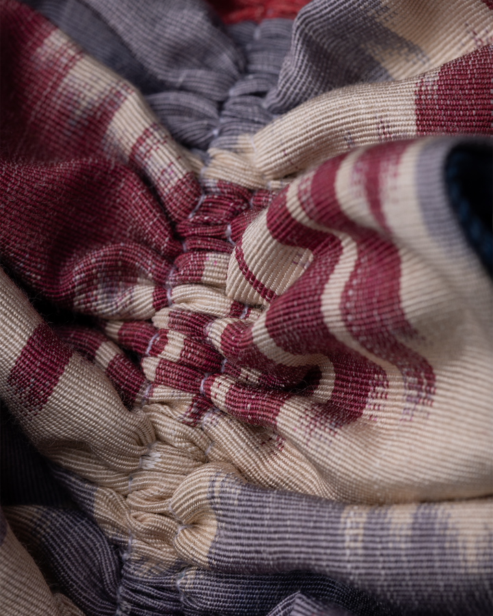 Indigo, Berry, and Cream Ikat with Denim