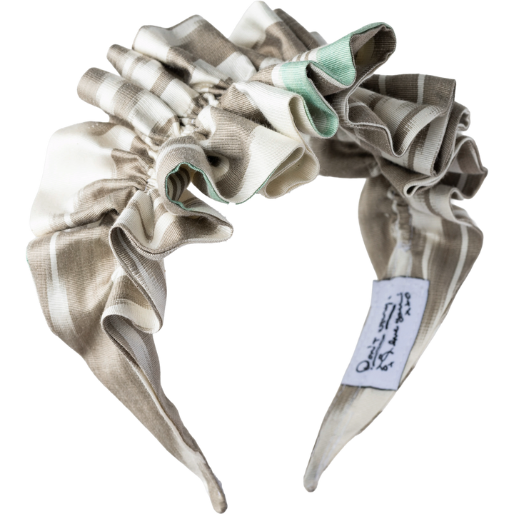 Mushroom, Celadon, and White Ikat