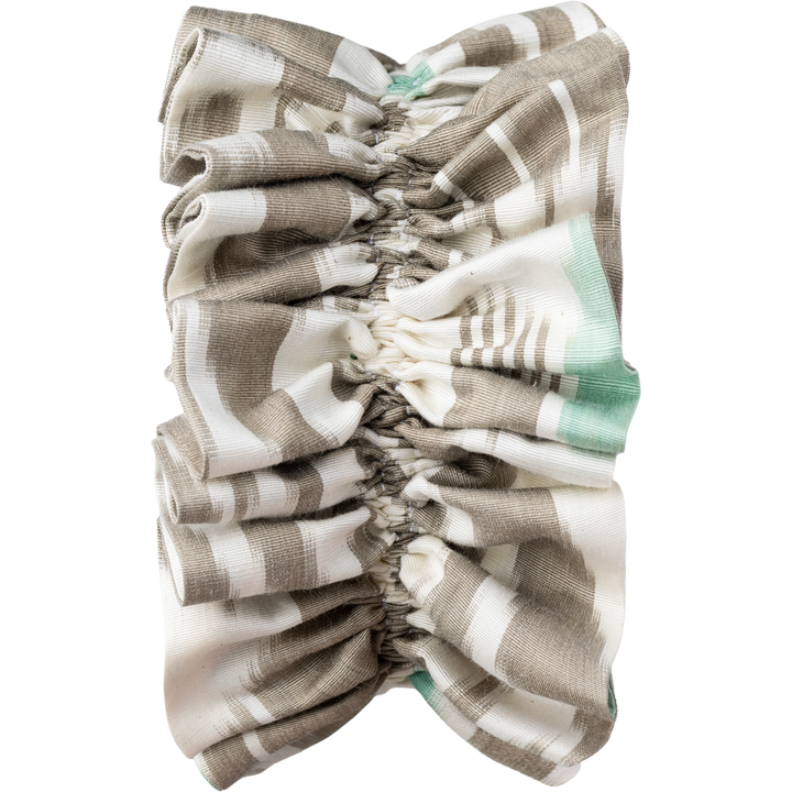 Mushroom, Celadon, and White Ikat