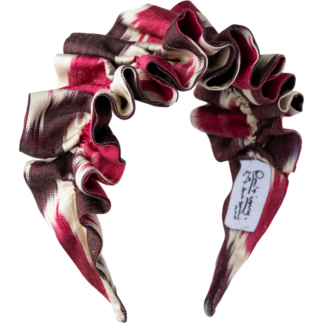 Wine, Deep Maroon, and Cream Ikat