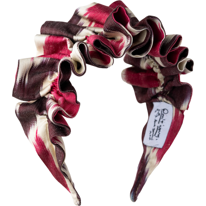 Wine, Deep Maroon, and Cream Ikat