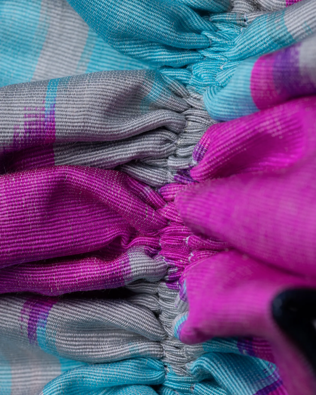 Pink, Turquoise, and Dove  Ikat with Denim